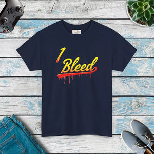 Bleed Yellow Heavy Cotton Tee for Super Football Fans - Dipaliz - Navy / s - T-shirts
