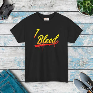 Bleed Yellow Heavy Cotton Tee for Super Football Fans - Dipaliz - Black / s - T-shirts