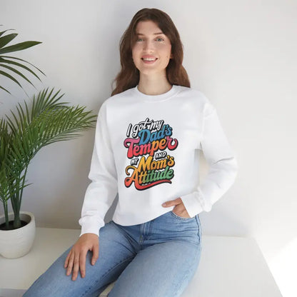 Unisex Heavy Blend Sweatshirt: Dad’s Temper Mom’s Attitude! - Sweatshirt