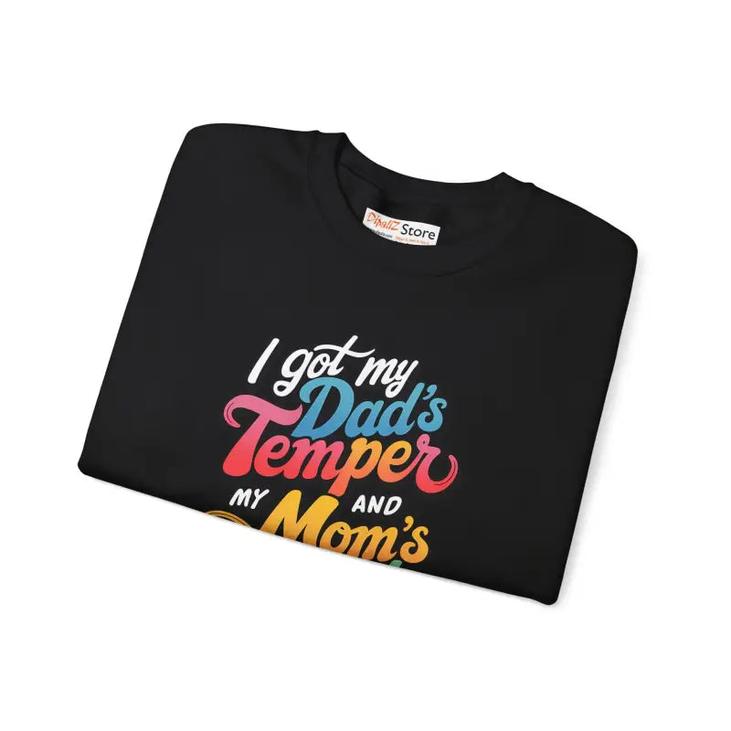 Unisex Heavy Blend Sweatshirt: Dad’s Temper Mom’s Attitude! - Sweatshirt