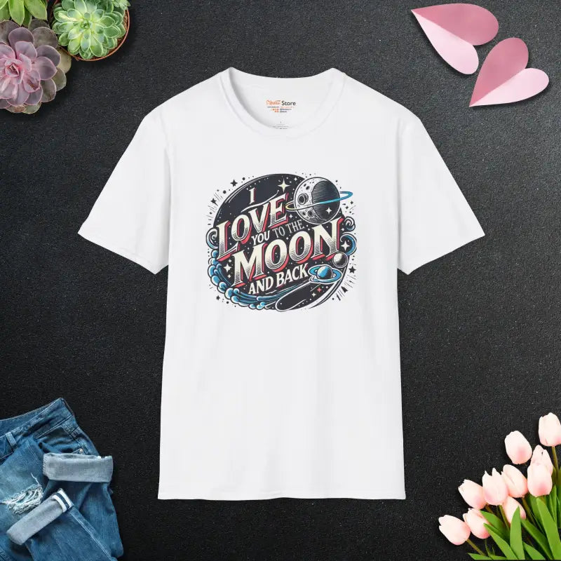 Unisex Softstyle Tee - Love you to the Moon and Back - White / s T-shirt