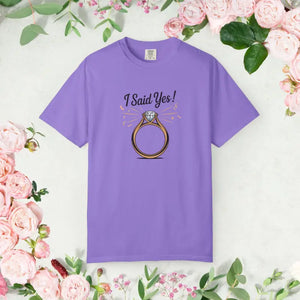 Unisex Wedding Tee - just Said Yes Engagement Shirt - Dipaliz - Neon Violet / s - T-shirts