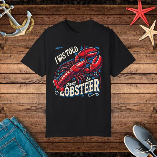 Comfort Colors Lobster Tee: Unisex Relaxed Fit Garment-dyed Style - Black / s T-shirt