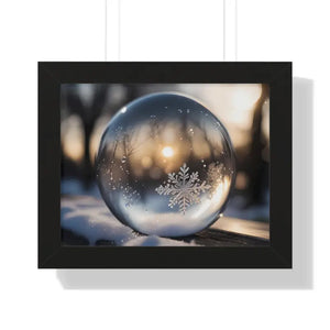 Stunning Ice Crystal Framed Poster with Poplar Wood Frame - Dipaliz - 14″ x 11″ / Black - Prints