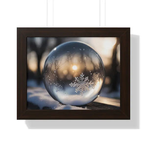 Stunning Ice Crystal Framed Poster with Poplar Wood Frame - Dipaliz - 14″ x 11″ / Walnut - Prints