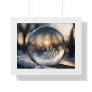 Stunning Ice Crystal Framed Poster with Poplar Wood Frame - Dipaliz - 14″ x 11″ / White - Prints
