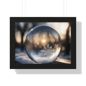 Stunning Ice Crystal Framed Poster with Poplar Wood Frame - Dipaliz - 16″ x 12″ / Black - Prints