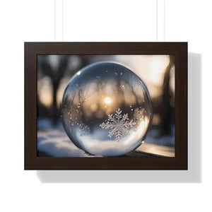 Stunning Ice Crystal Framed Poster with Poplar Wood Frame - Dipaliz - 16″ x 12″ / Walnut - Prints