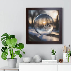 Stunning Ice Crystal Framed Poster with Poplar Wood Frame - Dipaliz - 16″ x / Walnut - Prints