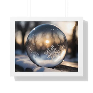 Stunning Ice Crystal Framed Poster with Poplar Wood Frame - Dipaliz - 20’’ x 16’’ / White - Prints