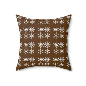 Silver Snowflakes Polyester Square Pillow Winter Decor - Dipaliz - 18’’ × - Throw Pillows