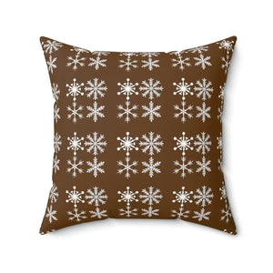 Silver Snowflakes Polyester Square Pillow Winter Decor - Dipaliz - 20’’ × - Throw Pillows