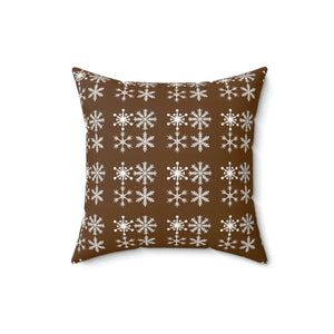 Silver Snowflakes Polyester Square Pillow Winter Decor - Dipaliz - Throw Pillows