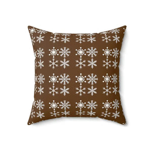 Silver Snowflakes Polyester Square Pillow Winter Decor - Dipaliz - Throw Pillows