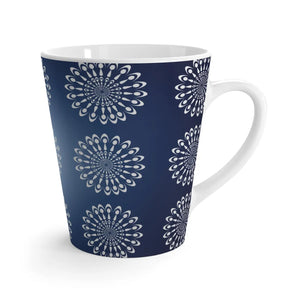 Geometric Latte Mug – Blue Ceramic 12 Oz - Dipaliz - Mugs