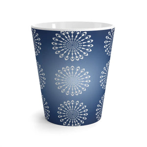 Geometric Latte Mug – Blue Ceramic 12 Oz - Dipaliz - Mugs