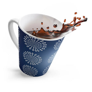 Geometric Latte Mug – Blue Ceramic 12 Oz - Dipaliz - Mugs