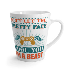 Bold Gamer Latte Mug - Pretty Face Ceramic Drinkware - Dipaliz - Mugs