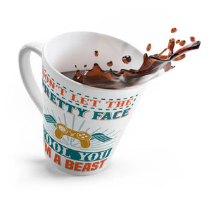 Bold Gamer Latte Mug - Pretty Face Ceramic Drinkware - Dipaliz - Mugs