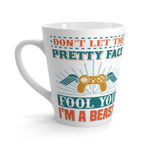 Bold Gamer Latte Mug - Pretty Face Ceramic Drinkware - Dipaliz - Mugs