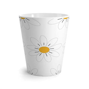 White Flowers Latte Mug - 12 Oz Ceramic Mood Booster - Dipaliz - 12oz - Mugs