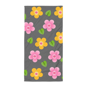 Multi Colored Flowers Water Absorbent Towel - Dipaliz - Beach Towels