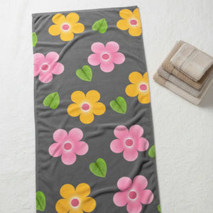 Multi Colored Flowers Water Absorbent Towel - Dipaliz - Beach Towels