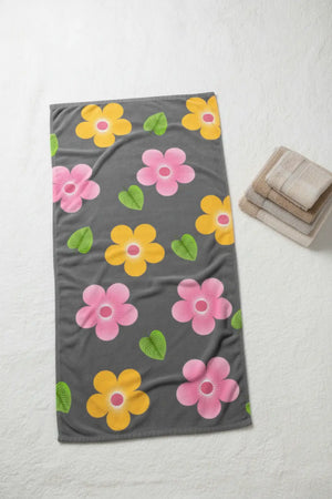 Multi Colored Flowers Water Absorbent Towel - Dipaliz - Beach Towels