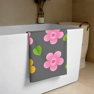 Multi Colored Flowers Water Absorbent Towel - Dipaliz - Beach Towels