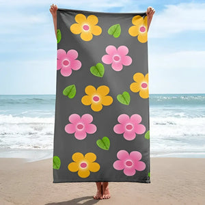 Multi Colored Flowers Water Absorbent Towel - Dipaliz - Beach Towels