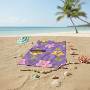 Water Absorbent Towel – Multi Colored Flowers - Dipaliz - Beach Towels