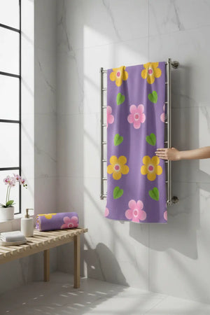 Water Absorbent Towel – Multi Colored Flowers - Dipaliz - Beach Towels