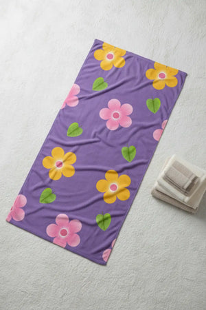 Water Absorbent Towel – Multi Colored Flowers - Dipaliz - Beach Towels