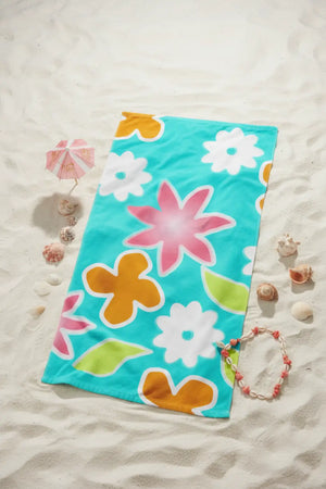 Multi Colored Flowers Water Absorbent Towel - Dipaliz - Beach Towels