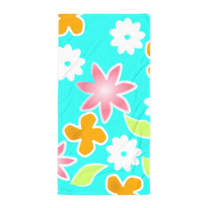 Multi Colored Flowers Water Absorbent Towel - Dipaliz - Beach Towels