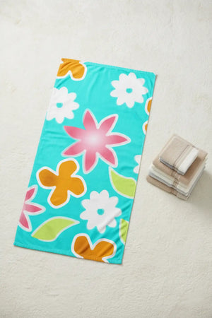 Multi Colored Flowers Water Absorbent Towel - Dipaliz - Beach Towels