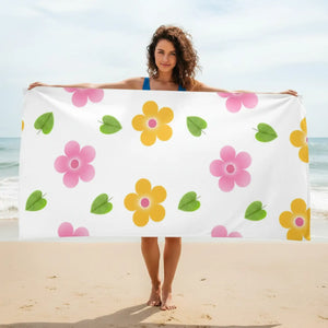Multi Colored Flowers Bath Towel – Water Absorbent - Dipaliz - Beach Towels