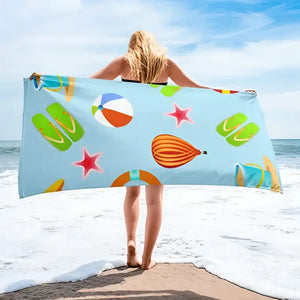 Water Absorbent Beach Print Towel Bold Style - Dipaliz - Towels