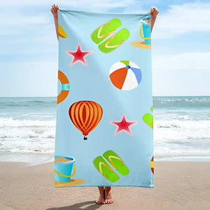 Beach Print Towel – Water Absorbent Microfiber - Dipaliz - Towels