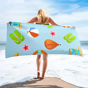 Beach Print Towel – Water Absorbent Microfiber - Dipaliz - Towels