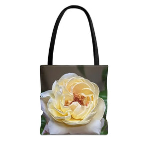 Rose Flower Tote Bag - Artistic Yellow Design - Dipaliz - 13’’ × / Black - Shopping Totes
