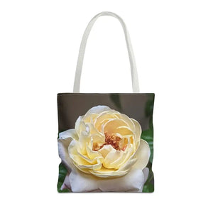 Rose Flower Tote Bag - Artistic Yellow Design - Dipaliz - 16’’ × / White - Shopping Totes