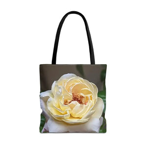 Rose Flower Tote Bag - Artistic Yellow Design - Dipaliz - 18’’ × / Black - Shopping Totes