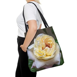 Rose Flower Tote Bag - Artistic Yellow Design - Dipaliz - Shopping Totes