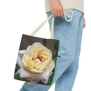 Rose Flower Tote Bag - Artistic Yellow Design - Dipaliz - Shopping Totes