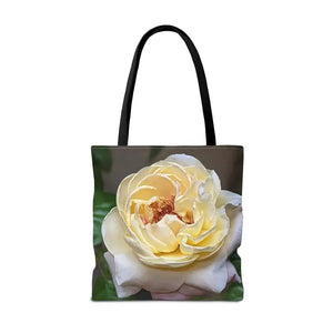 Rose Flower Tote Bag - Artistic Yellow Design - Dipaliz - Shopping Totes