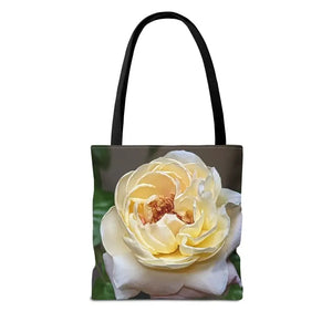 Rose Flower Tote Bag - Artistic Yellow Design - Dipaliz - Shopping Totes