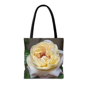 Rose Flower Tote Bag - Artistic Yellow Design - Dipaliz - Shopping Totes
