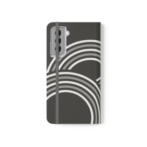Abstract Samsung Galaxy Flip Cases - Grey Art Design - Dipaliz - Mobile Phone