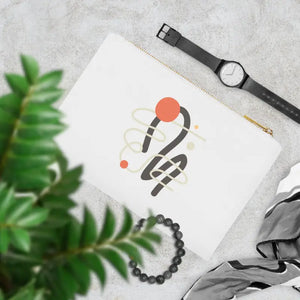 Cosmetic Bag Abstract Art Cotton Canvas Chic Womens Fashion Dipaliz - White / one Size - & Toiletry Bags